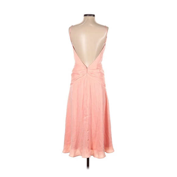 KATIE MAY - Blush pink, shimmer, plunge neckline,/flowy midi-dress. - Picture 3 of 3